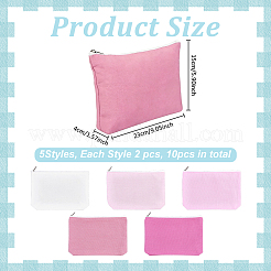 5 Stück 5 Farben Stoff-Schmuckbeutel mit Reißverschluss&nbsp;ABAG-WH0077-11B