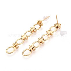 Orecchini pendenti ovali in ottone con forma rotonda&nbsp;KK-T071-18G-01