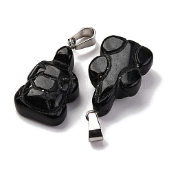 Natürlichen Obsidian Anhänger&nbsp;G-B127-06P-06