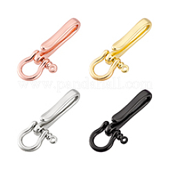 4 Stück 4 Farben Messing-Schäkelverschlüsse mit Messing-S-Hakenverschlüssen&nbsp;KK-PH0012-38