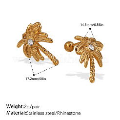 Pendientes de acero inoxidable 304 con rhinestone&nbsp;WGEEE18-01