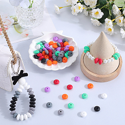 96 pièce de perles de boulier en silicone écologique de qualité alimentaire&nbsp;SIL-SC0001-87C