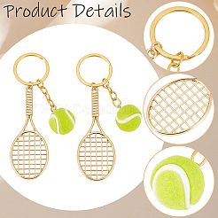 2 porte-clés pendentif tennis en alliage et plastique&nbsp;KEYC-SP00012