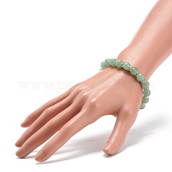 Pulsera elástica con cuentas de aventurina verde natural&nbsp;BJEW-JB08483-02