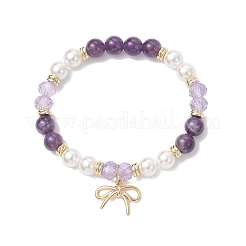 Bracelets à breloques en laiton avec nœud papillon&nbsp;BJEW-JB12805