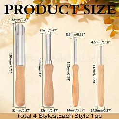 4 Stück 4 Stile Holz & Edelstahl Doppelköpfe Modelliermasse Bildhauerwerkzeuge Set&nbsp;DIY-WH0308-691