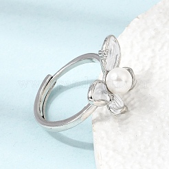 Verstellbare Fingerringe aus Messing mit Mikropavé-Fassung aus Zirkonia und Emaille&nbsp;CU-CBABA66-07A-P