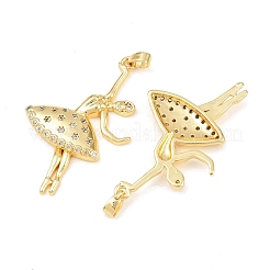 Pendenti in zirconi cubici trasparenti in micro pavè di ottone&nbsp;KK-G549-11G