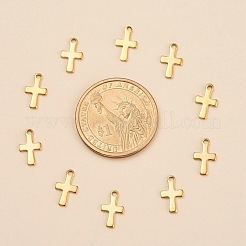 Breloques en forme de croix minuscules en acier inoxydable 304 avec placage ionique (IP)&nbsp;X-STAS-E104-34G
