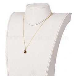 Colliers avec pendentif d'œil de tigre naturel&nbsp;NJEW-JN03228-02