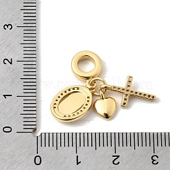 Europäische Anhänger mit klarem Zirkonia in Pavé-Fassung aus Messing&nbsp;KK-A296-06B-G