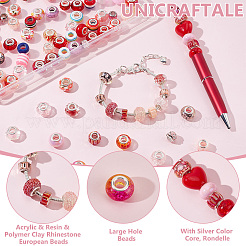 2 Set 2 Farben Acryl & Harz & Polymer Clay Strass europäischen Perlen&nbsp;FIND-UN0015-83