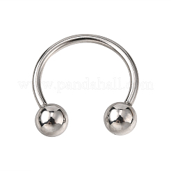 Anlaufgeschützter chirurgischer Edelstahl 316L Circular/Hufeisen-Barbell mit runder Kugel&nbsp;AJEW-P002-07