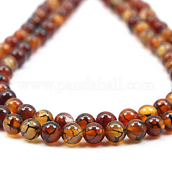 2 filo di perline di agata naturale con venature di drago&nbsp;G-AR0005-42