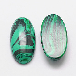 Cabochon ovali di malachite sintetica tinta&nbsp;G-K020-40x30mm-10