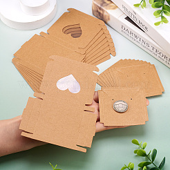 Boîtes de rangement de bijoux en papier kraft carré&nbsp;CON-TAC0001-04B