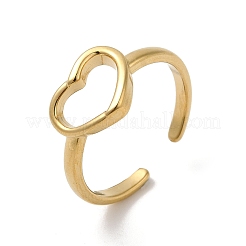 6 Stück 6 Stil Blatt & Herz & Tropfen 304 Edelstahl offene Manschettenringe Set&nbsp;RJEW-P092-07G-M