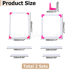 2 cercle à broder rectangulaire en plastique&nbsp;TOOL-HS0001-01B