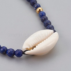 Bracelets de perles tressées en lapis-lazuli naturel (teint)&nbsp;BJEW-JB04079-02