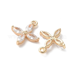 Encantos de circonio cúbico de latón chapado en oro de 18k&nbsp;KK-R037-157G