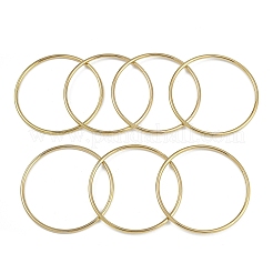Conjunto de brazaletes de acero inoxidable 201 con revestimiento al vacío de PVD redondo para mujer (7 unidad)&nbsp;BJEW-F476-08G-03