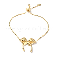 Messing-Mikropavé-Silberarmbänder mit Zirkonia für Damen&nbsp;BJEW-C070-01B-G