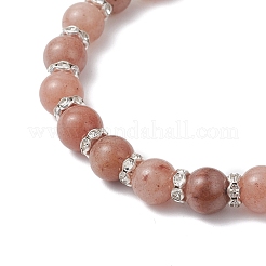 Bracelets extensibles en perles d'aventurine violette naturelle pour femmes&nbsp;BJEW-JB12625-02