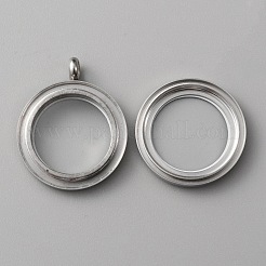 Medaillonanhänger aus Edelstahl 304&nbsp;STAS-WH0027-44P