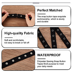 5 Yards Legierung Druckknopfband Trim Polyesterbänder&nbsp;DIY-OC0011-27B