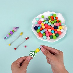 Portachiavi con perline con barra di ferro 20 pz 10 colori per creazione di gioielli fai da te&nbsp;IFIN-SZ0001-37