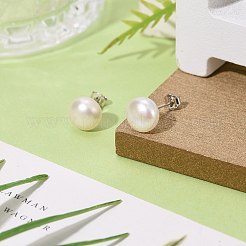 Boucles d'oreilles à tige en perles anti-ternissement&nbsp;EJEW-Q701-01B