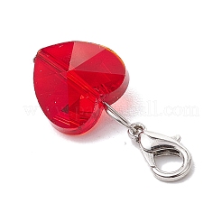 7 stücke 7 farben facettierte herz glas anhänger dekoration&nbsp;HJEW-JM02993-02