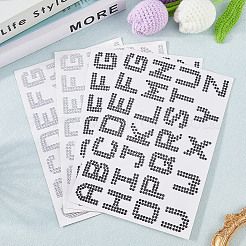 8 Blatt 2 Stil Buchstaben a ~ z Acryl Hotfix Strass&nbsp;DIY-CP0012-54A