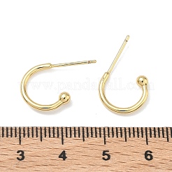 C-förmige Ohrstecker aus Messing&nbsp;EJEW-C181-12G