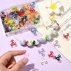 100 Stück hohle Acrylperlenkappen in zwei Farben&nbsp;DIY-CJ0003-12