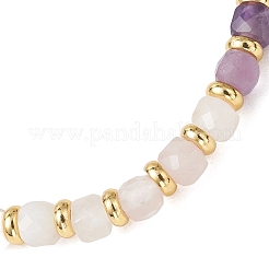 Braccialetti elastici con perline di quarzo rosa naturale&nbsp;BJEW-JB13485-01