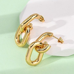 Pendientes colgantes ovalados de acero inoxidable 304&nbsp;EJEW-L304-04G
