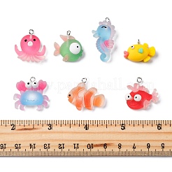 14pcs 7 Arten undurchsichtige Harzanhänger&nbsp;RESI-FP0001-29