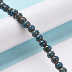 Handgemacht antiken Phantasie glasiertem Porzellan Keramik runde Perlen Stränge&nbsp;PORC-L019-6mm-11