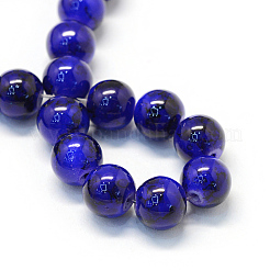 Chapelets de perles en verre rondes verre imprimés&nbsp;X-DGLA-Q019-8mm-71