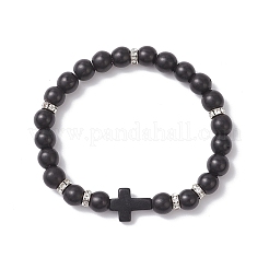 4 bracciale elastico con perline sintetiche turchesi in 4 colori per donna&nbsp;BJEW-JB12288