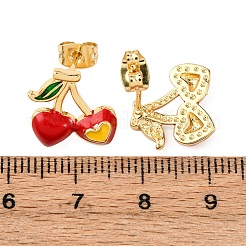 Boucles d'oreilles en laiton avec zircone cubique de micro pave&nbsp;EJEW-D328-01G-01