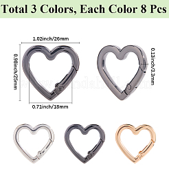24 anneaux de porte à ressort en alliage de 3 couleurs.&nbsp;FIND-SC0016-38A
