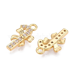 Tema natalizio in ottone micro pavé zirconi cubici trasparenti&nbsp;KK-T073-18G