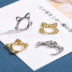 Orecchini da donna a monachella in ottone con gatto&nbsp;JE965B