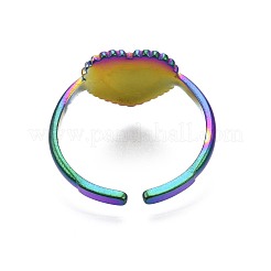 Bague manchette en forme de cœur en acier inoxydable 304&nbsp;RJEW-N038-108