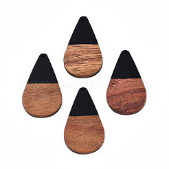 Pendentifs en résine opaque et bois de noyer&nbsp;RESI-N025-030-B
