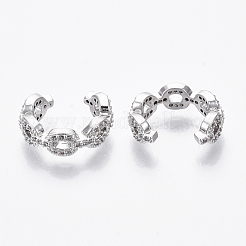Boucles d'oreilles manchette laiton zircon&nbsp;EJEW-R114-008P-NF
