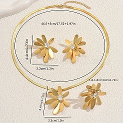 Edelstahl Zirkonia Blume Anhänger Halsketten & Ohrstecker & Ringe Sets für Frauen Geschenk&nbsp;BG5091