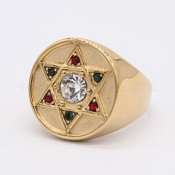 Anillos de dedo de acero inoxidable 304 con circonita cúbica&nbsp;FS-WGB2220-07